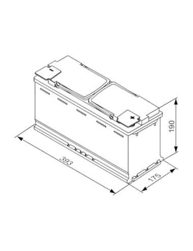 Batteria Avviamento Start&Stop  URANIO SELENE AGM  VR950 12V 105AH 950A +Dx - L6