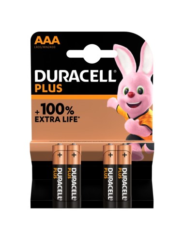 Blister Pile Alcaline  DURACELL PLUS  n4 Pile AAA 1 5V - LR03 - 24A