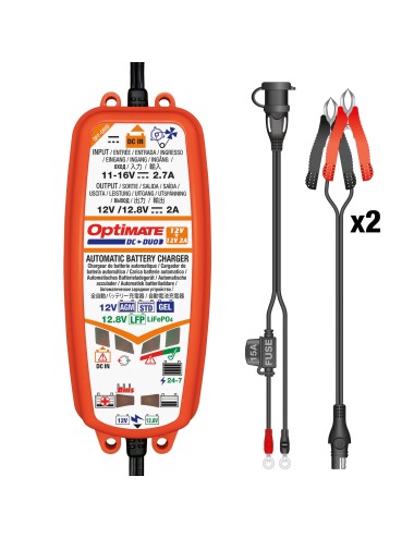 Caricabatterie e mantenitore  OPTIMATE DUO da DC a DC a   6 fasi da 12V/12.8V 2A